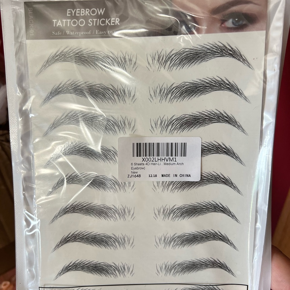 Eyebrow tattoo sticker
